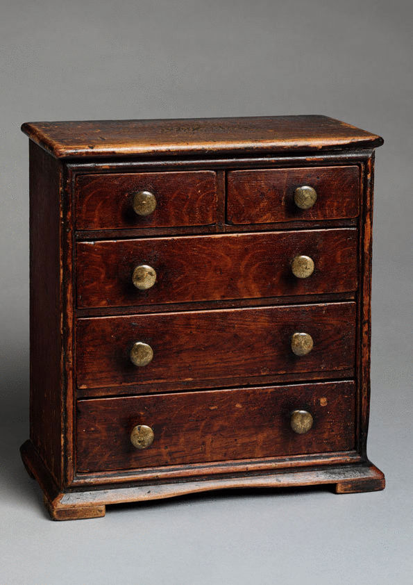 Early Painted Miniature Chest of Drawers