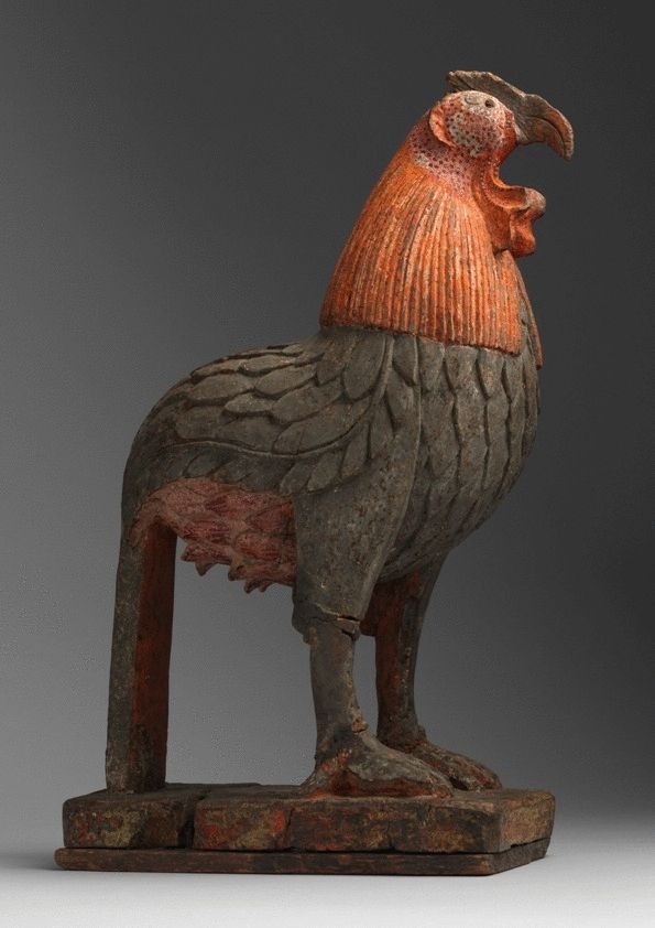 Full Bodied Folk Art Figure of a Standing Cockerel