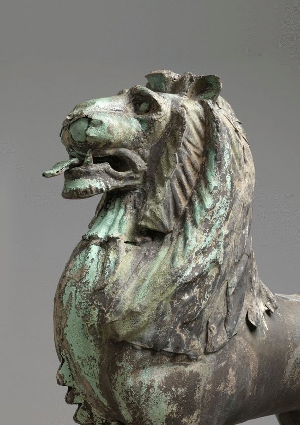 Remarkable Early Full Bodied Lion Form Weathervane