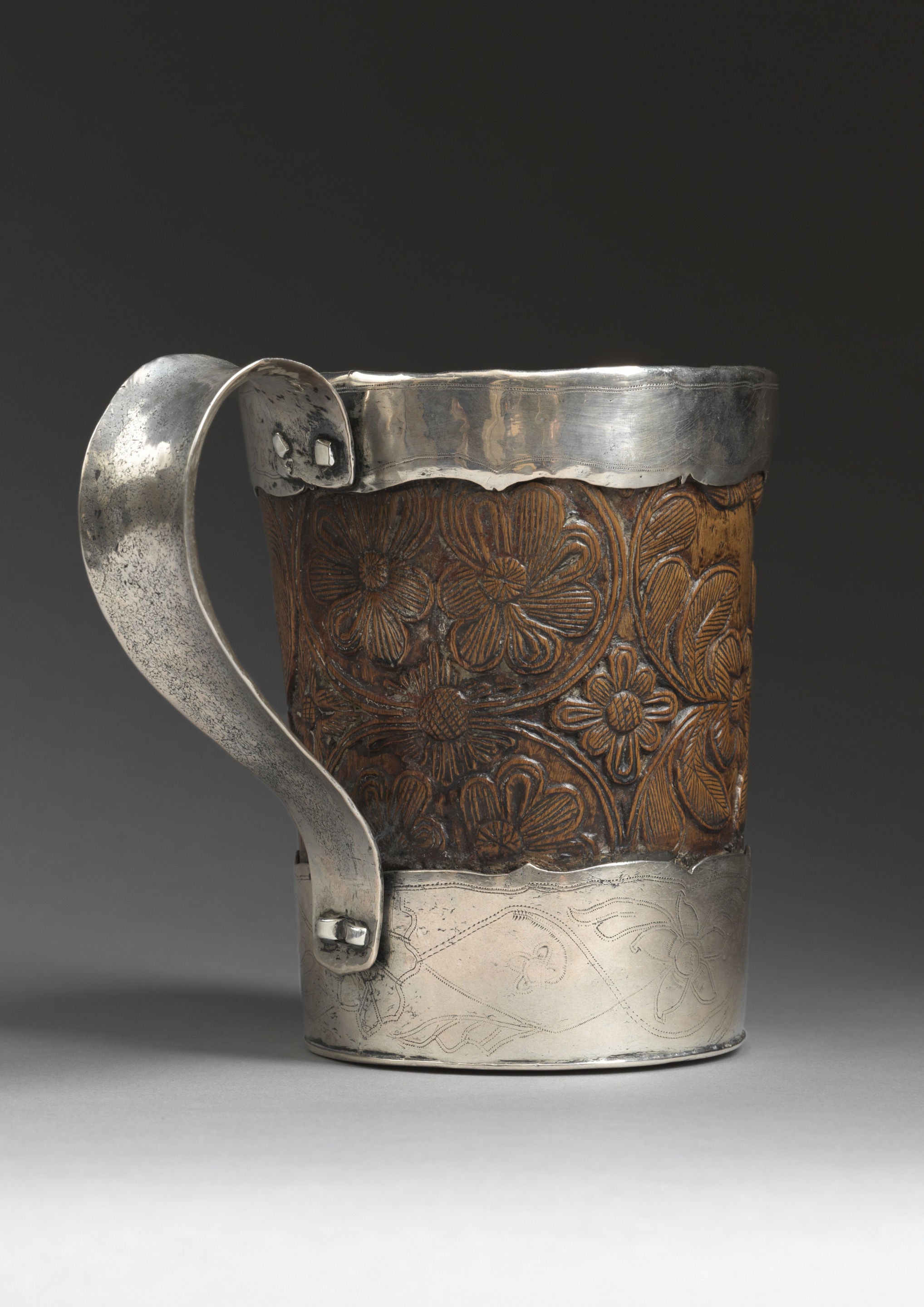 Florally Carved Ceremonial Ale Tankard