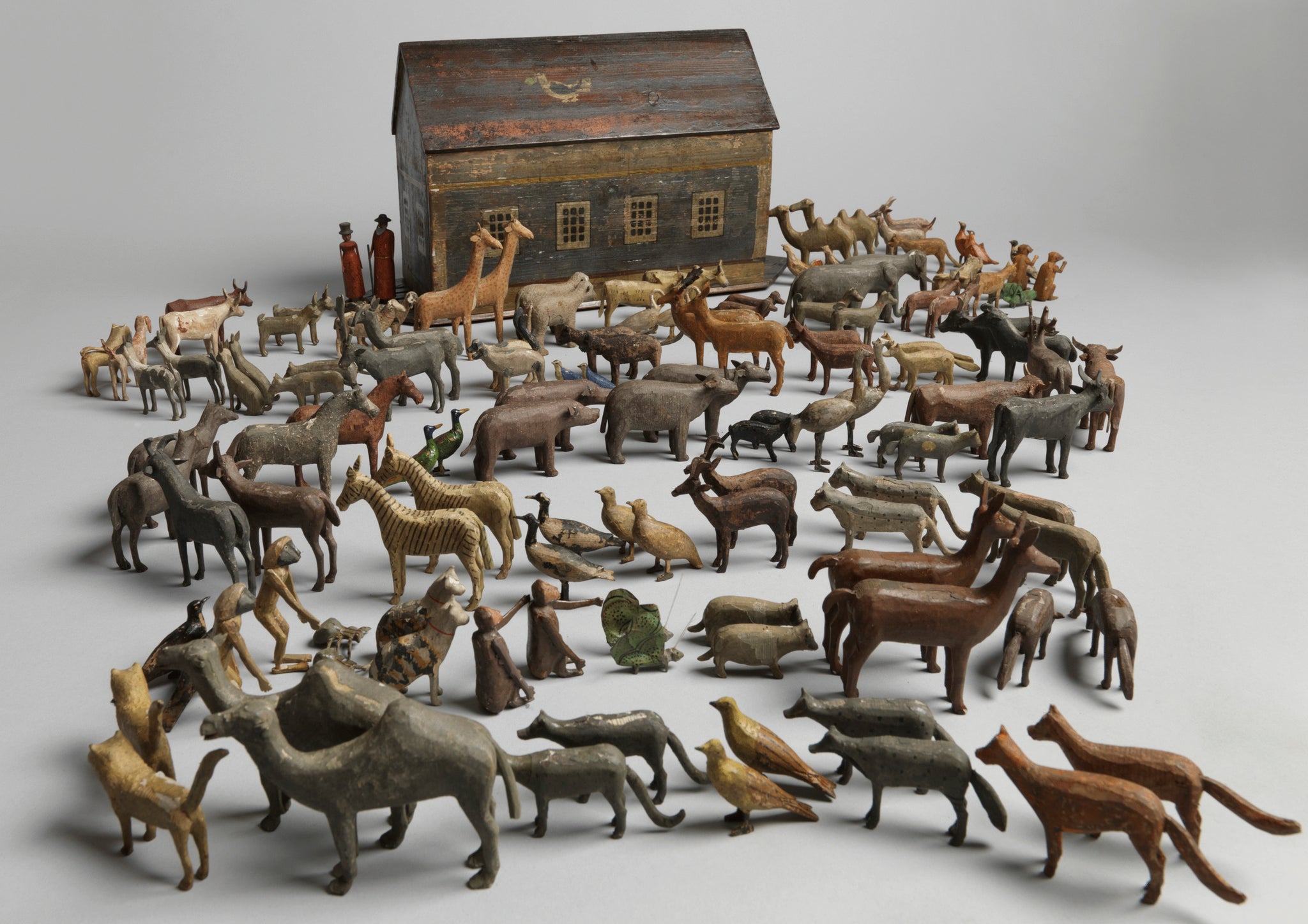 Original Antique Toy Noah's Ark and Animals