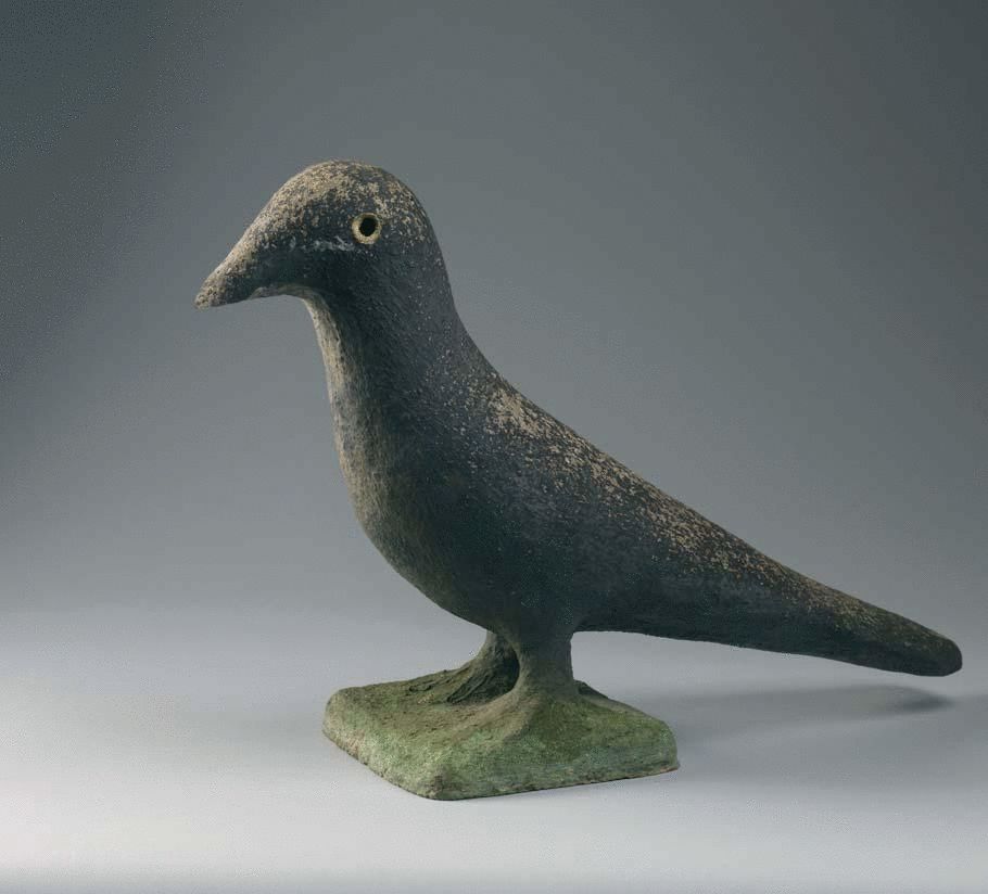 Folk Art Sculpture of A Standing Crow
