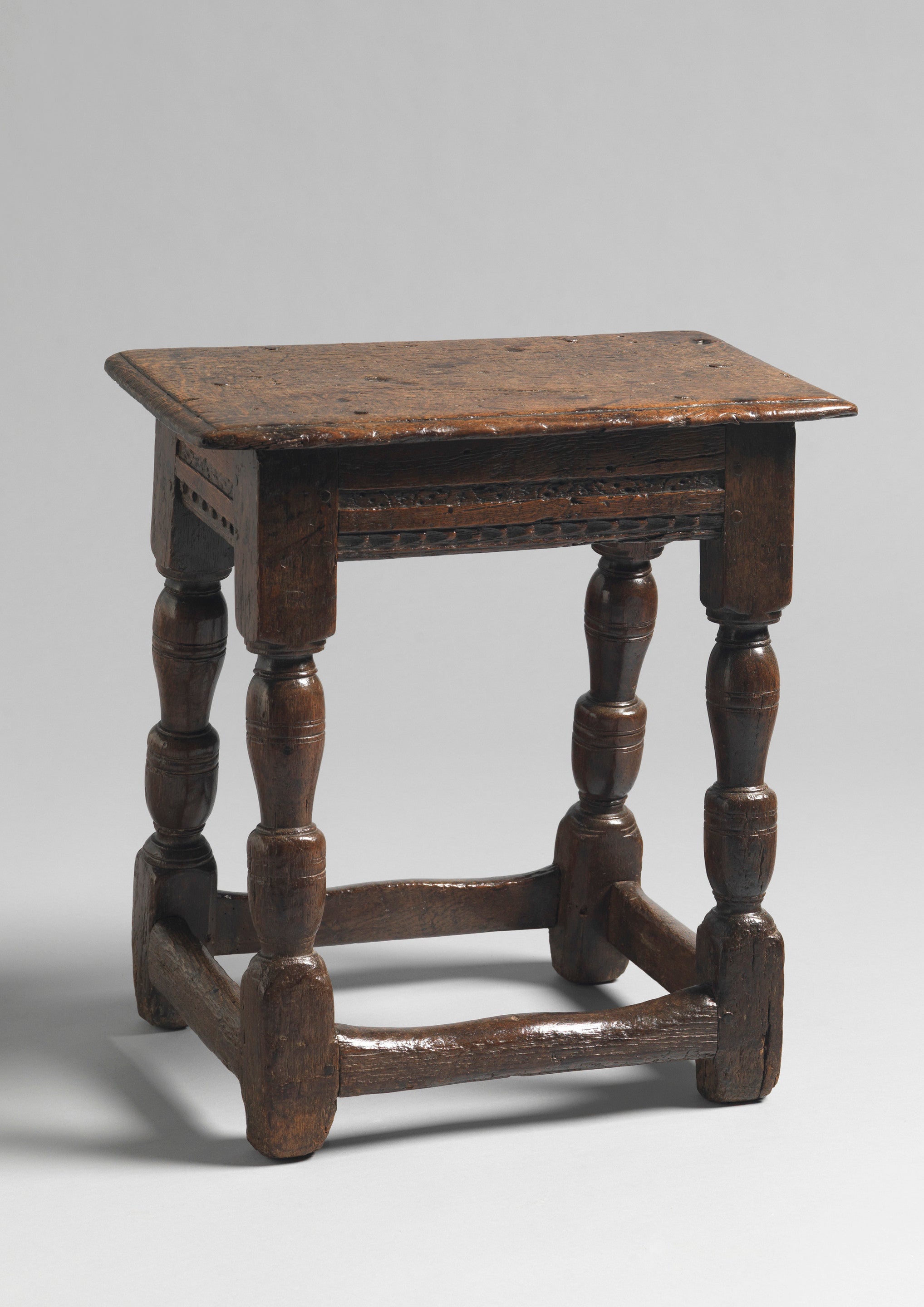 Early Baluster Turned Leg Joint Stool