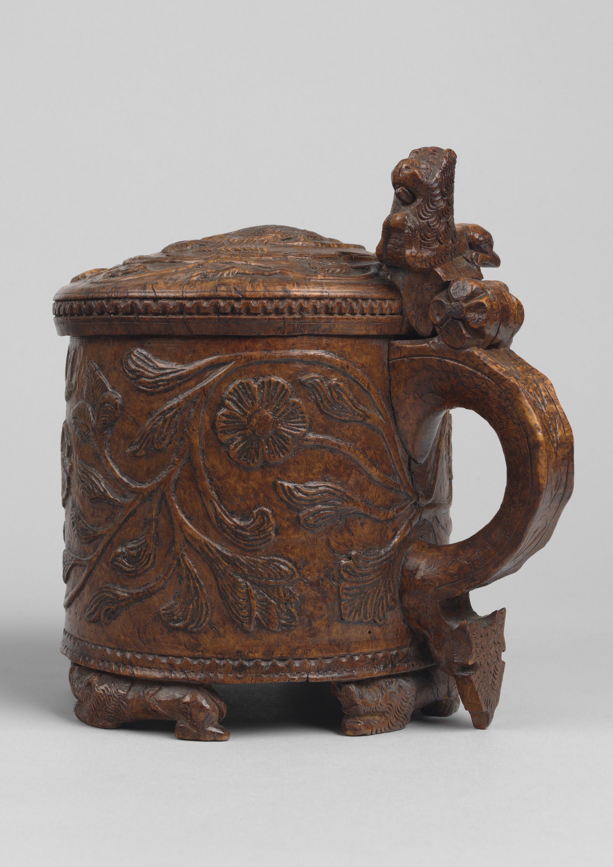 A Fine and Rare Florally Decorated Ceremonial Lion Peg Tankard