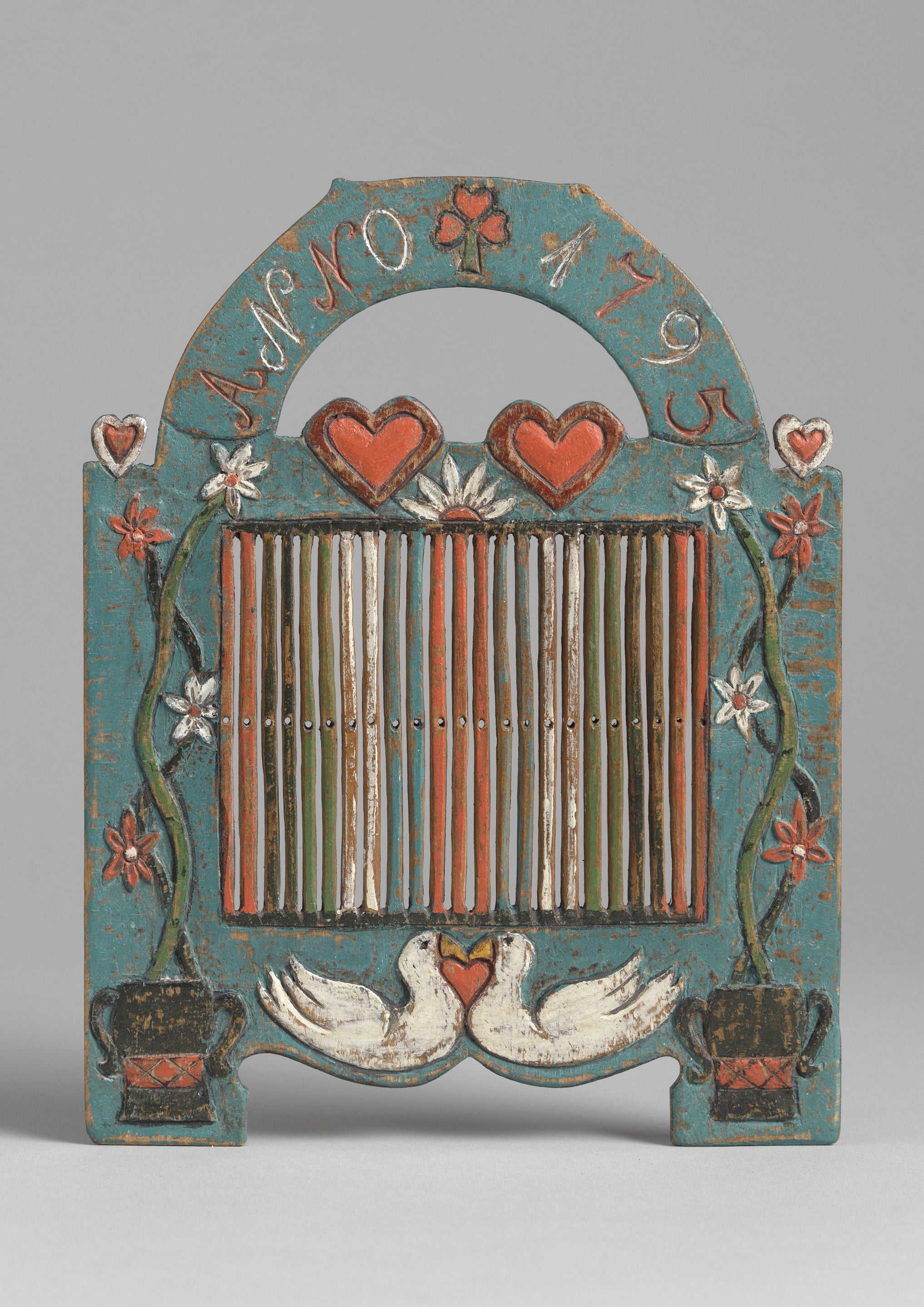 Exceptional  Early Folk  Art Love Token Braid Loom