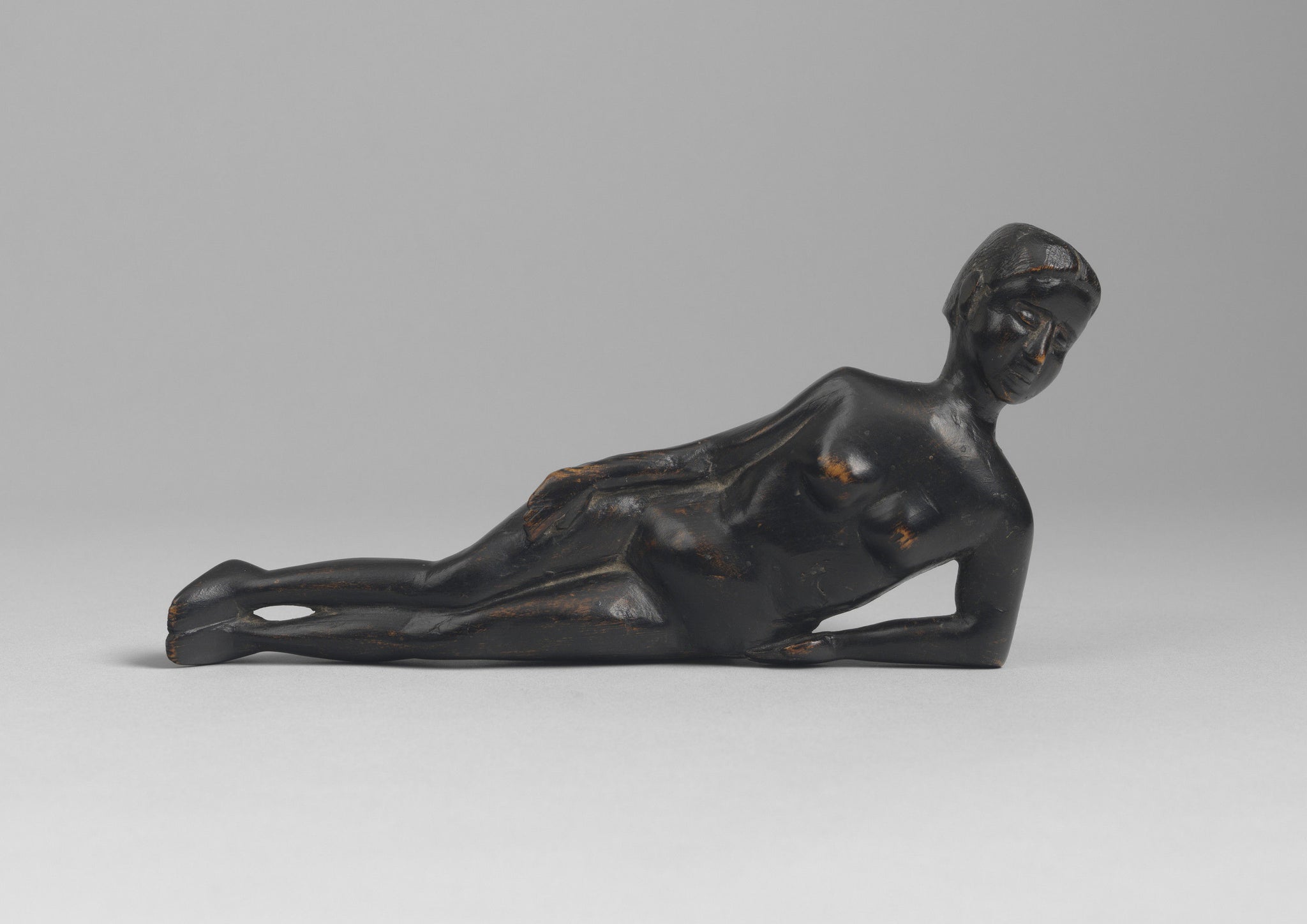 Small Primitive “Keepsake” Sculpture Of A Reclining Nude Female Figure