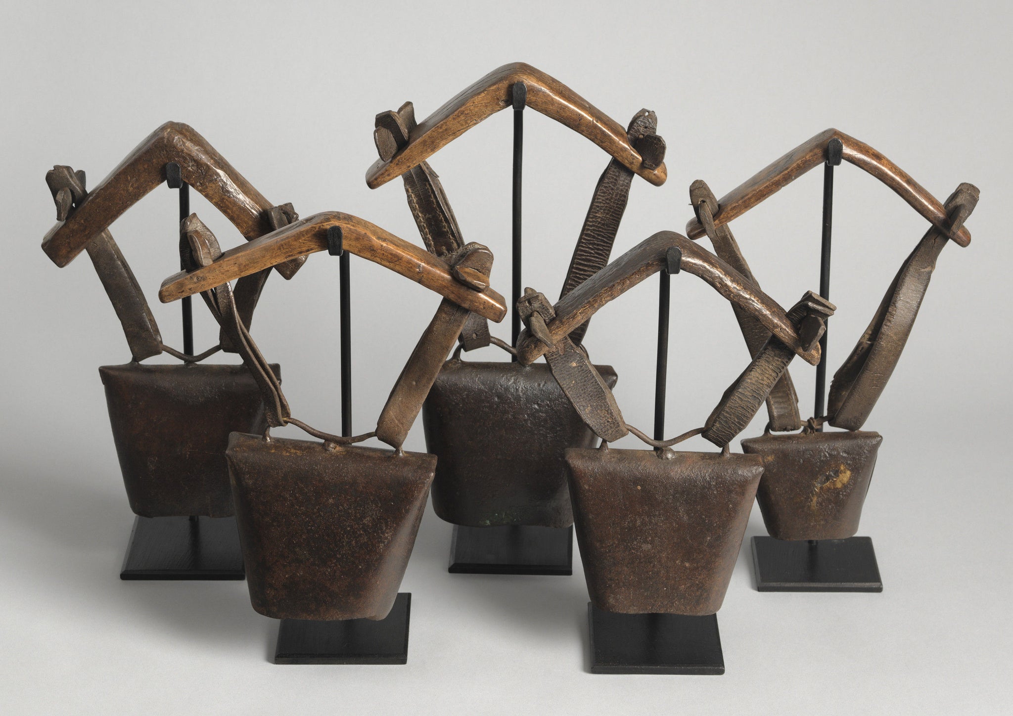 Rare Collection of Five Vernacular Sheep Bells