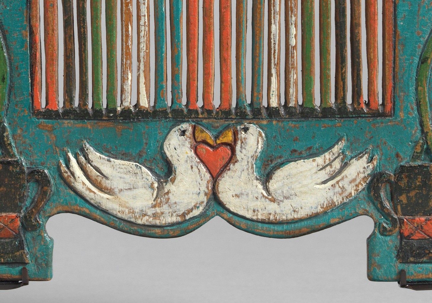 Exceptional  Early Folk Art Love Token Braid Loom