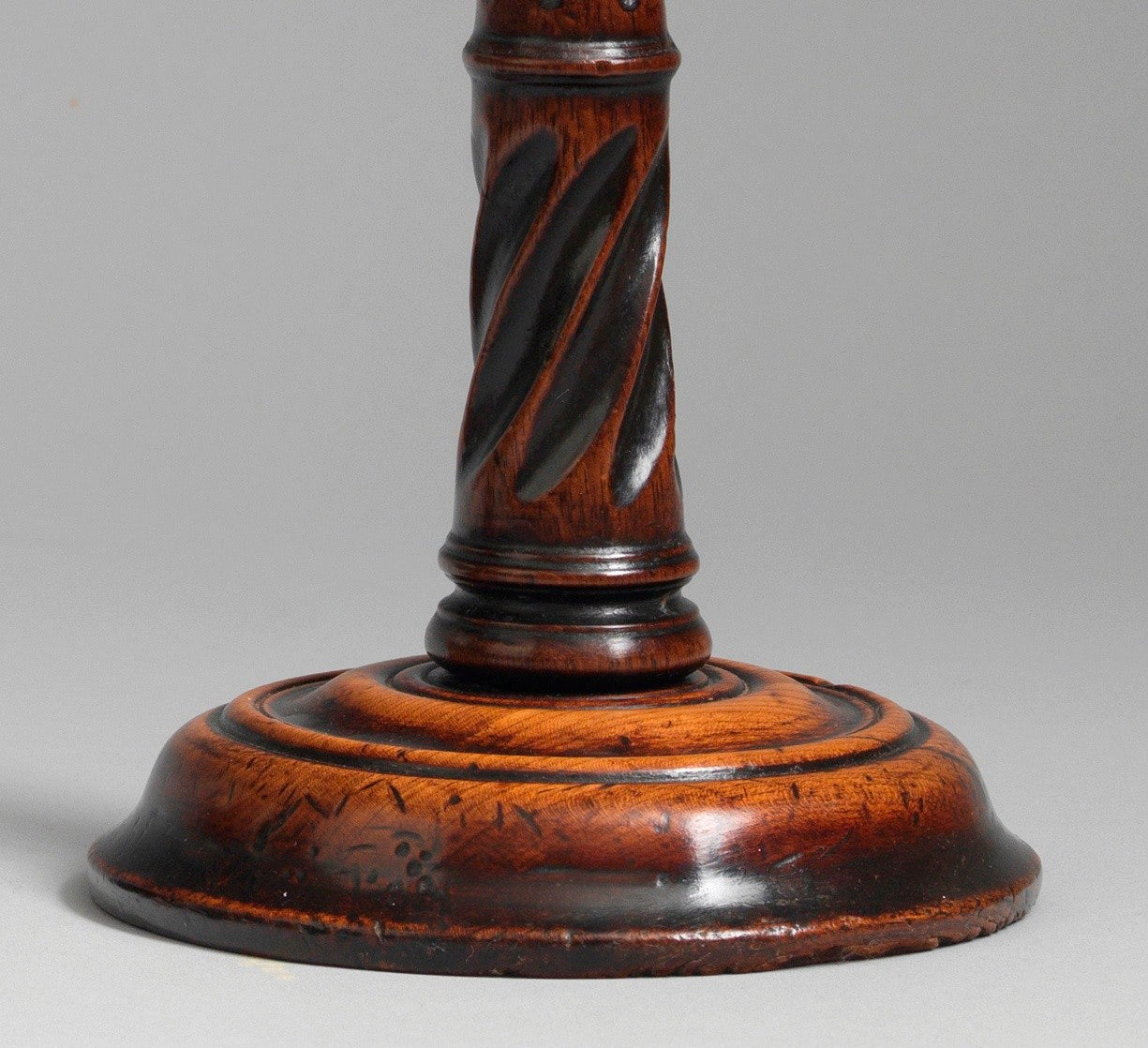 Fine Pair Of Georgian Fluted And Spiral Turned Table Candlesticks