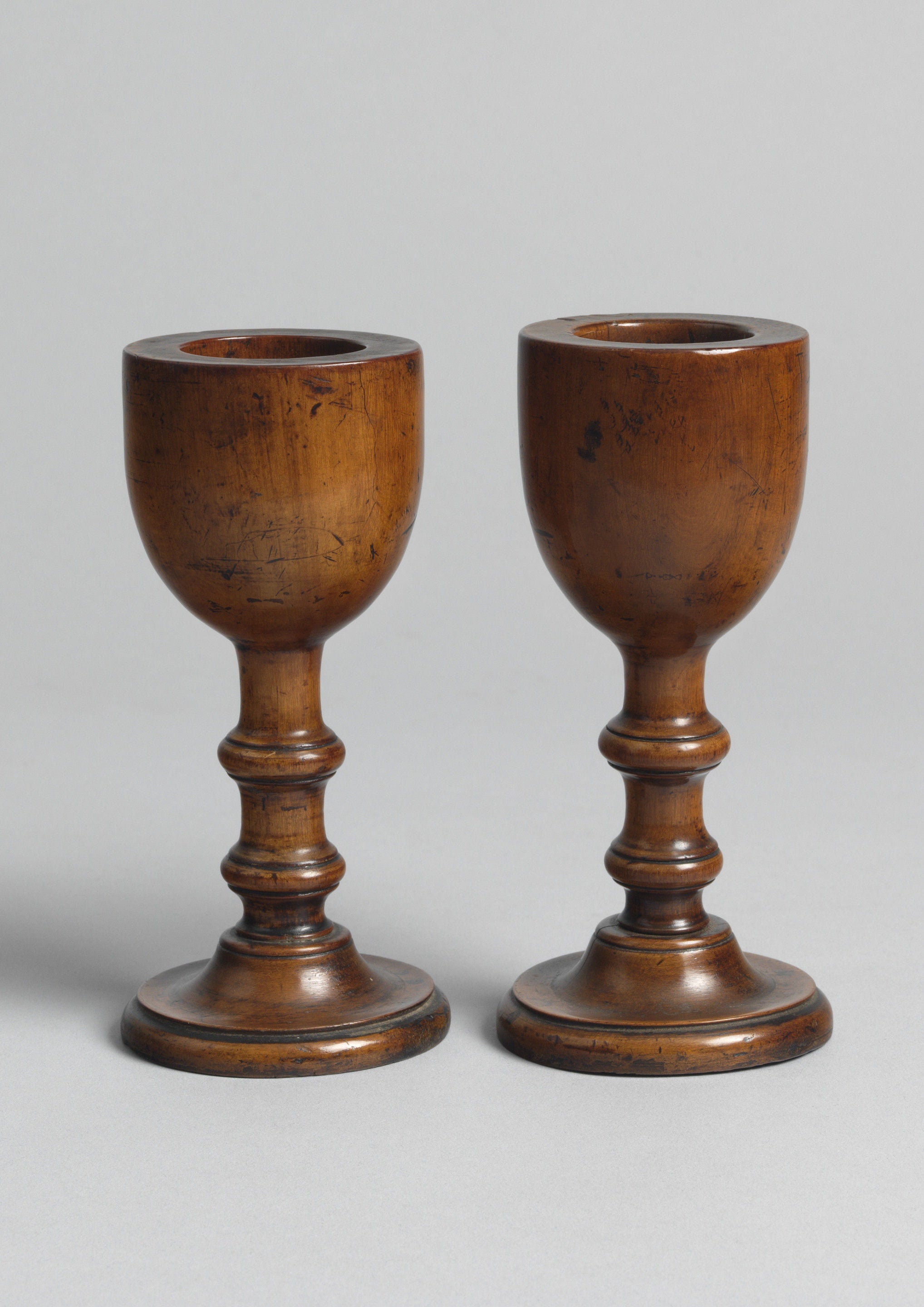 Fine Pair of Early Turned Vessels