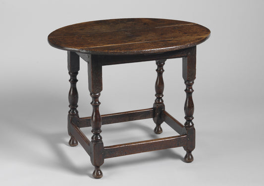 Rare Early Oval Topped Joined Baluster Leg Table