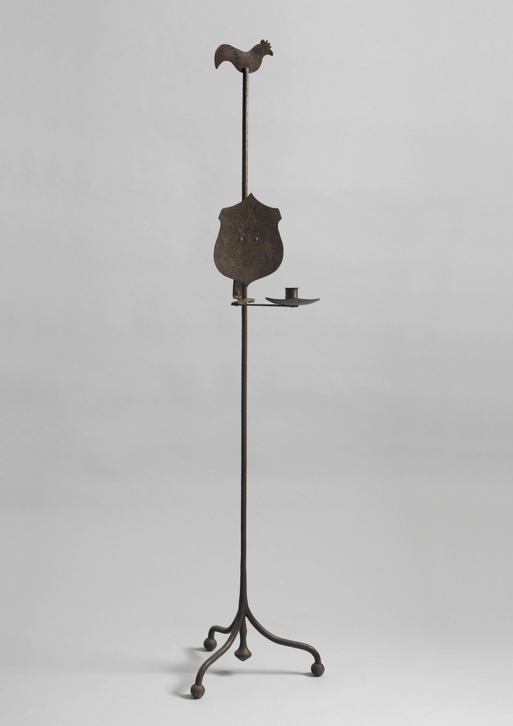 Floor Standing Adjustable Tripod Candleholder With Unusual Stylised Bird Finial