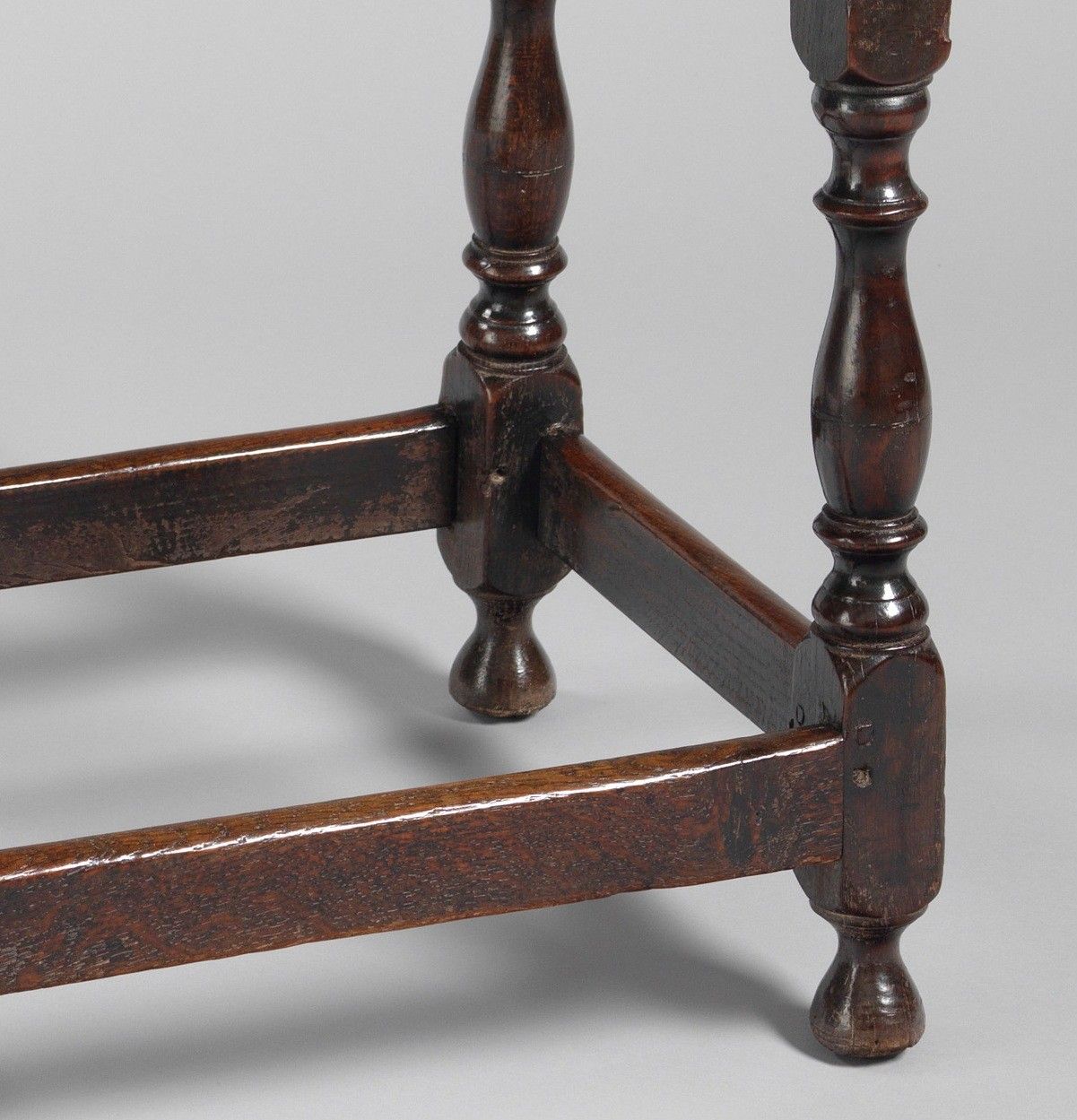 Rare Early Oval Topped Joined Baluster Leg Table