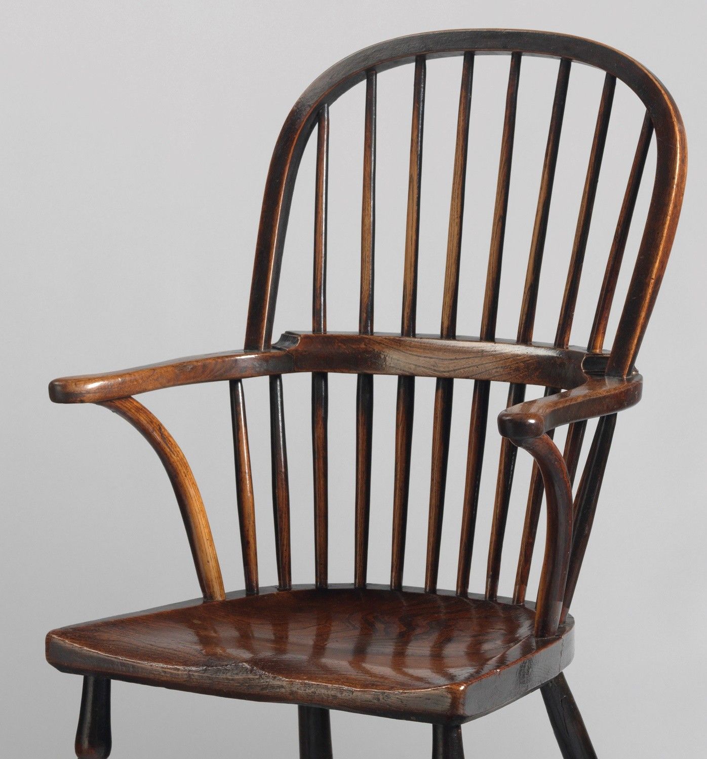 Two Georgian Double Bow Windsor Armchairs