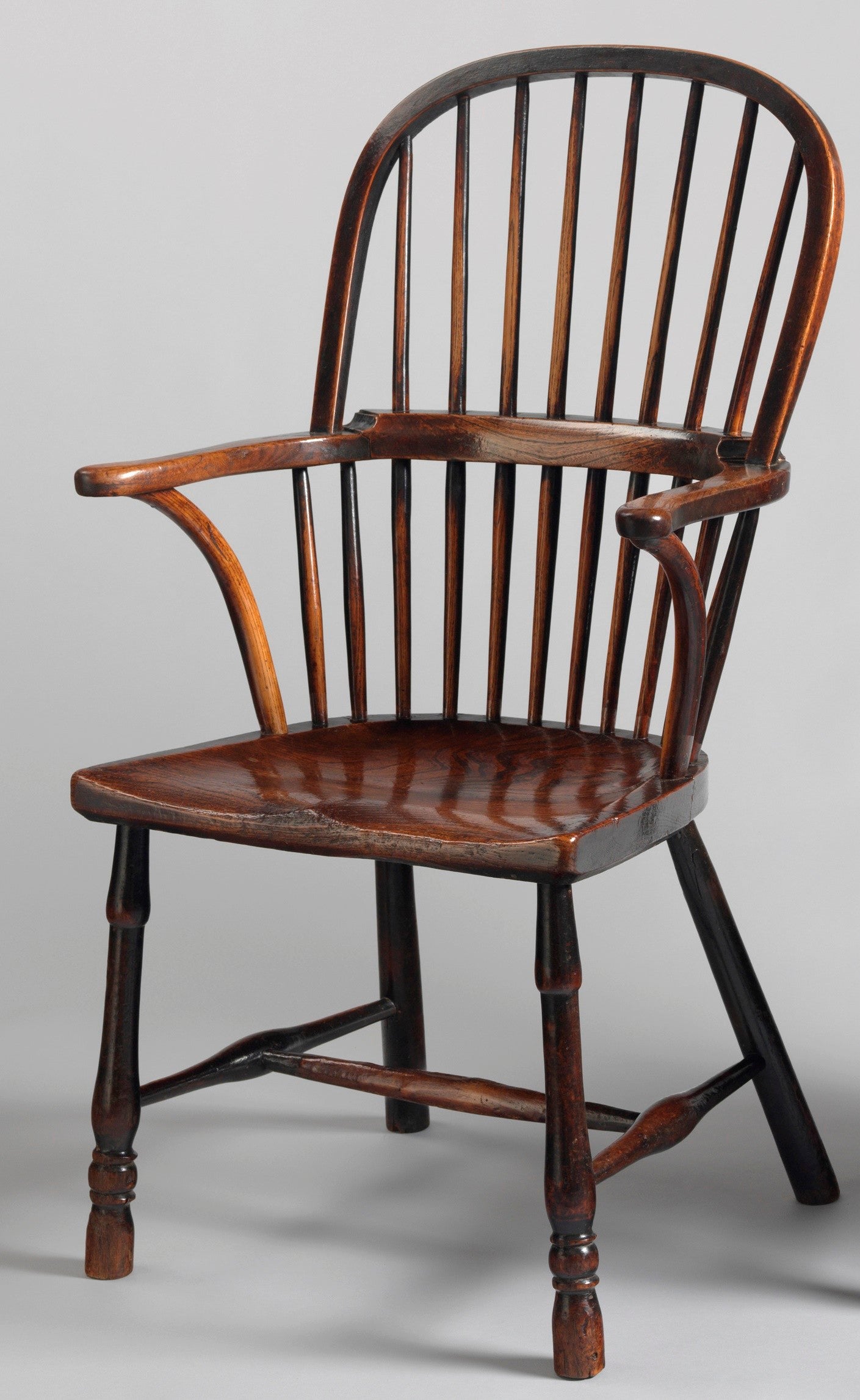 Two Georgian Double Bow Windsor Armchairs