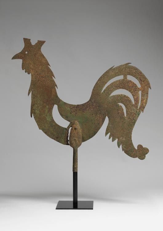 Delightful Early Silhouette Cockerel Weathervane