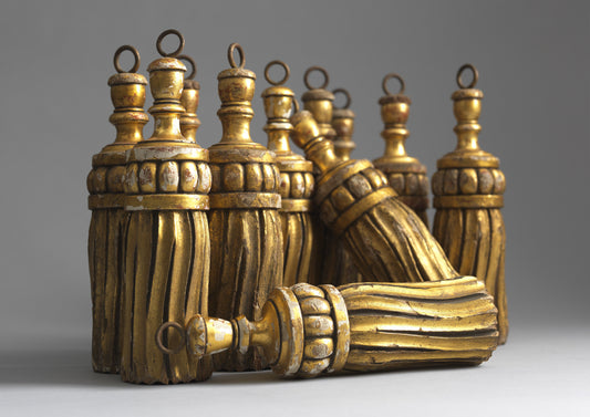 Wonderful Rare Set of Eleven Large Giltwood Tassels