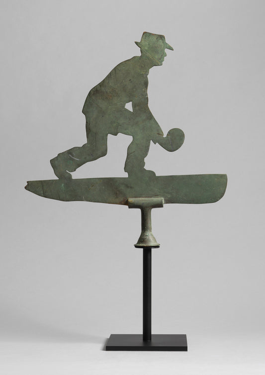 Fine Silhouette Weathervane of a Man Bowling
