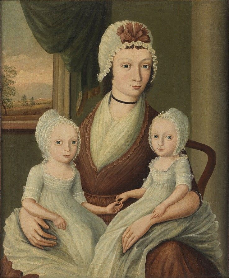 Portrait of a Seated Lady with her Twin Daughters