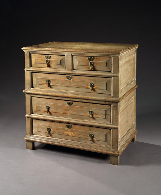 Provincial Queen Anne Chest of Five Drawers