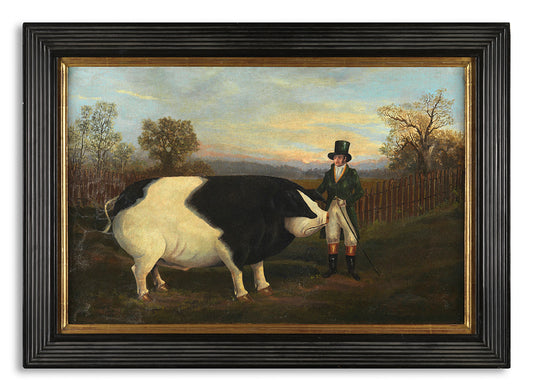 Farmer with His Massive Prize Pig