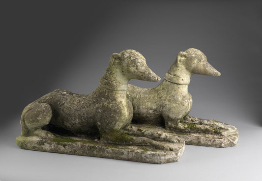 Pair of Recumbent Whippets