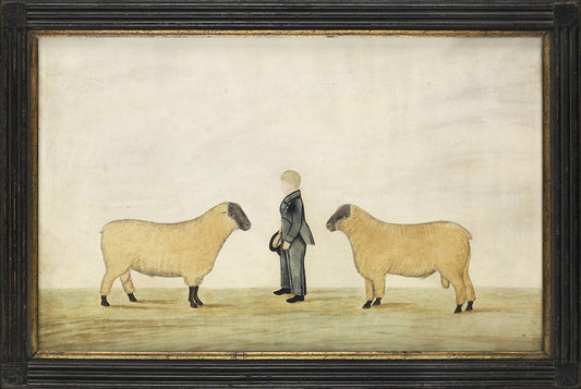 Boy Flanked by Two Rams