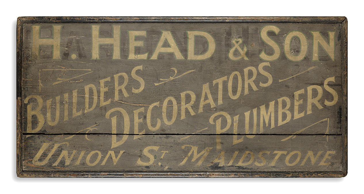 Folk Art Trade Sign “Builders Plumbers Decorators”