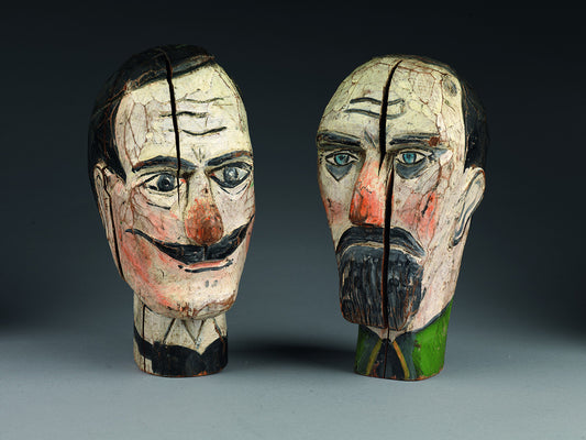 Two Folk Art Fairground Target Heads