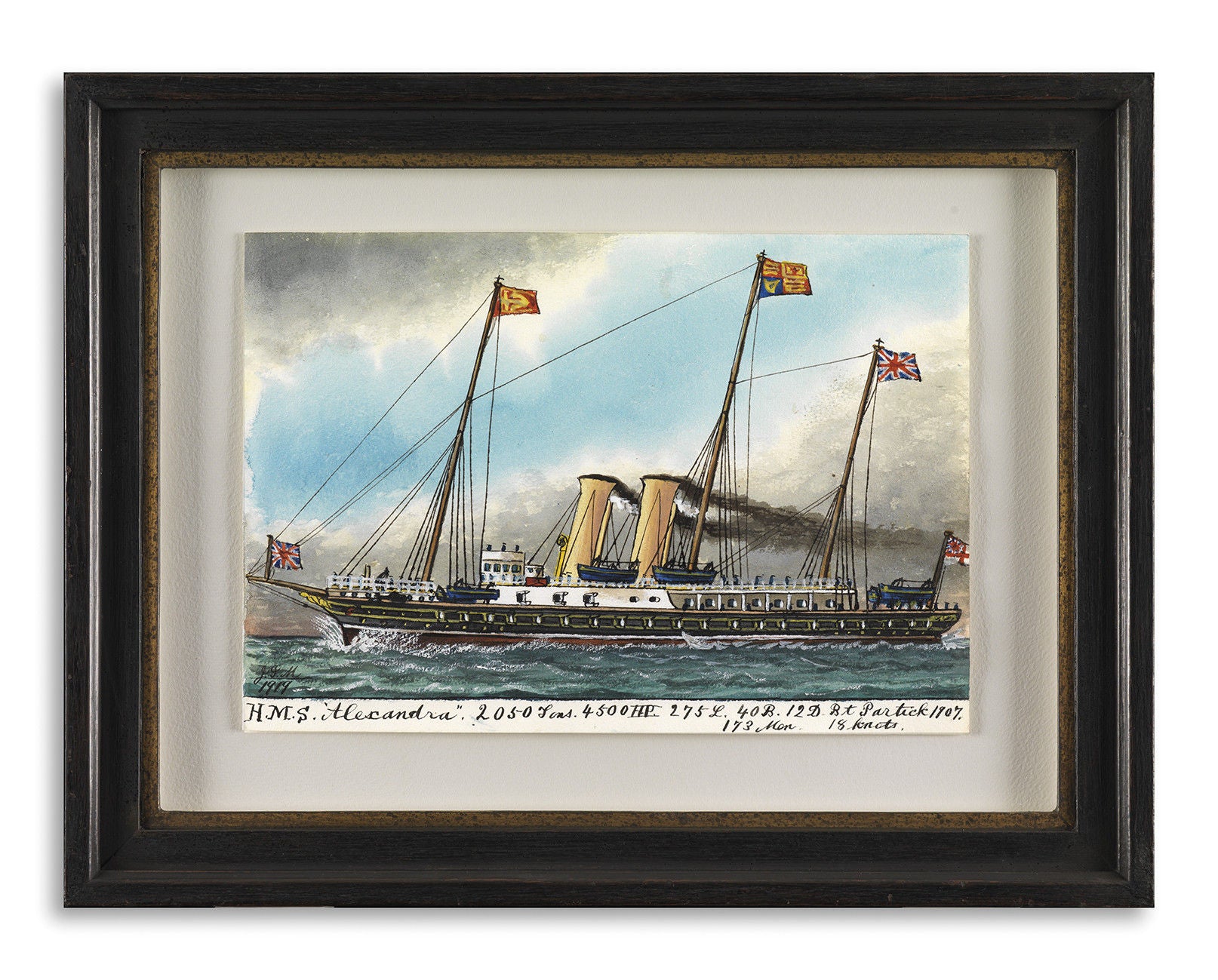 Set of 4 British Naïve Ship Pierhead Paintings