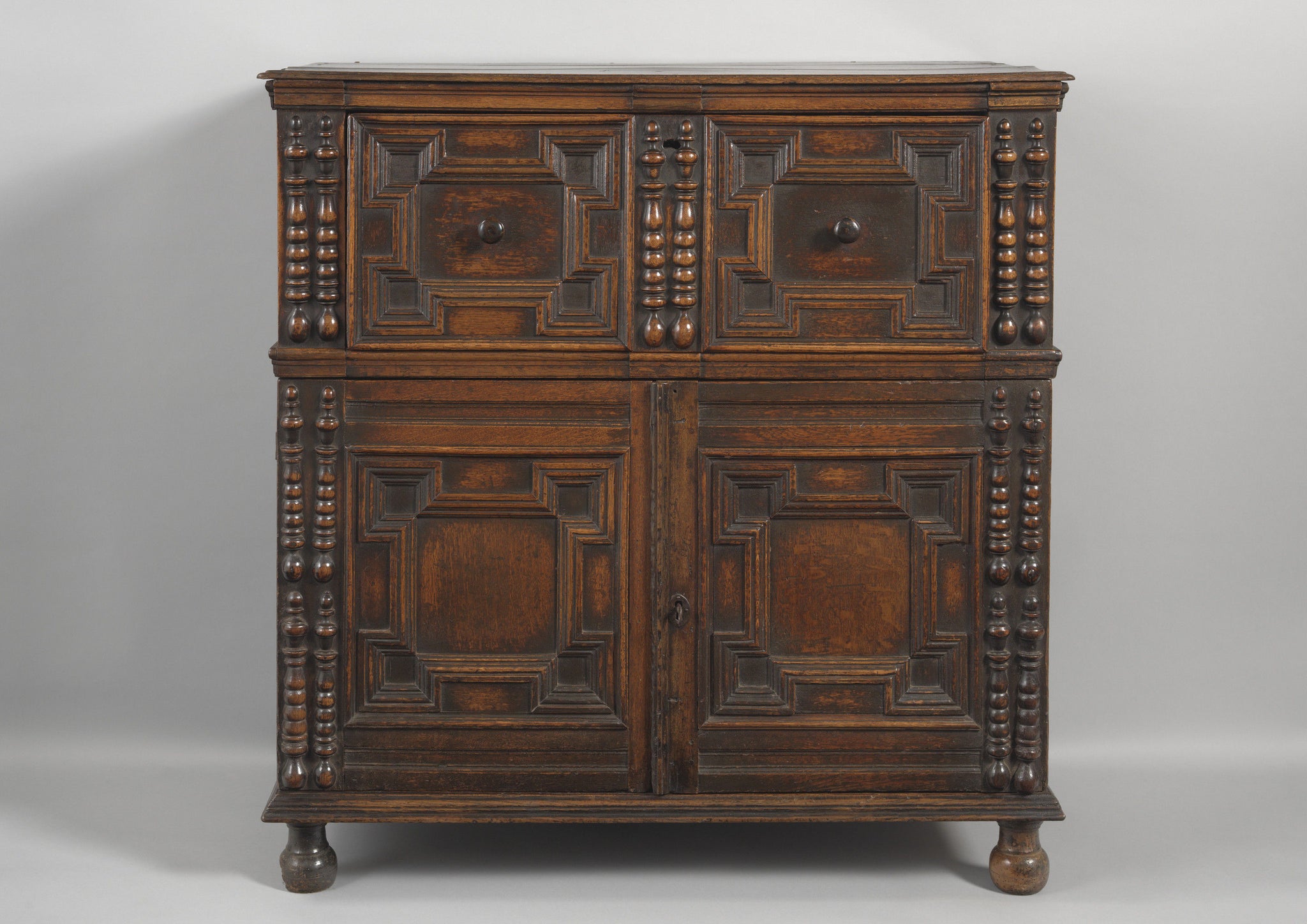 Unusual Early Geometrically Moulded Enclosed Chest
