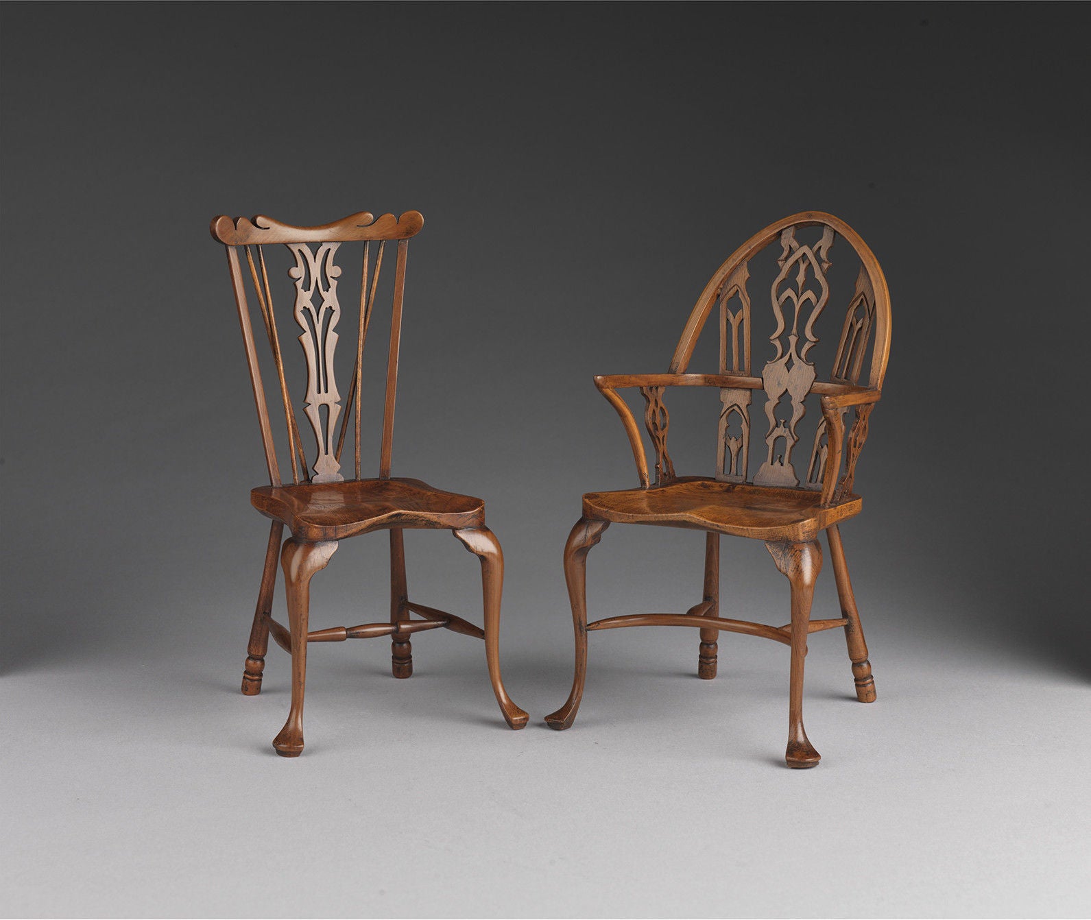 Two Fine Miniature Windsor Armchairs By Stuart King