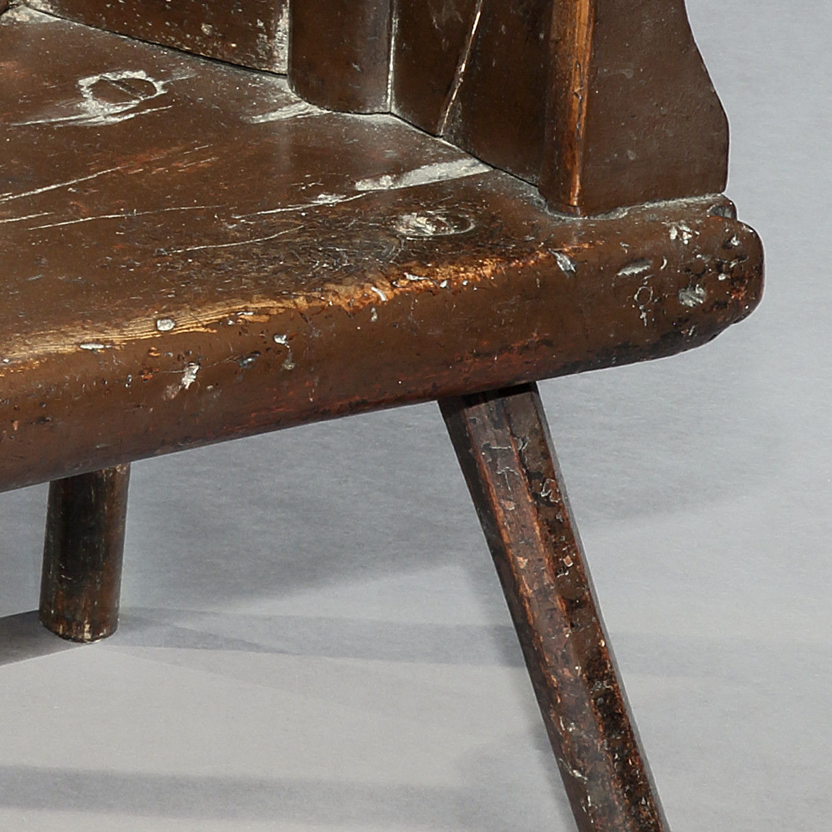 Rare and Sculptural Shepherd’s Windsor Plank Chair