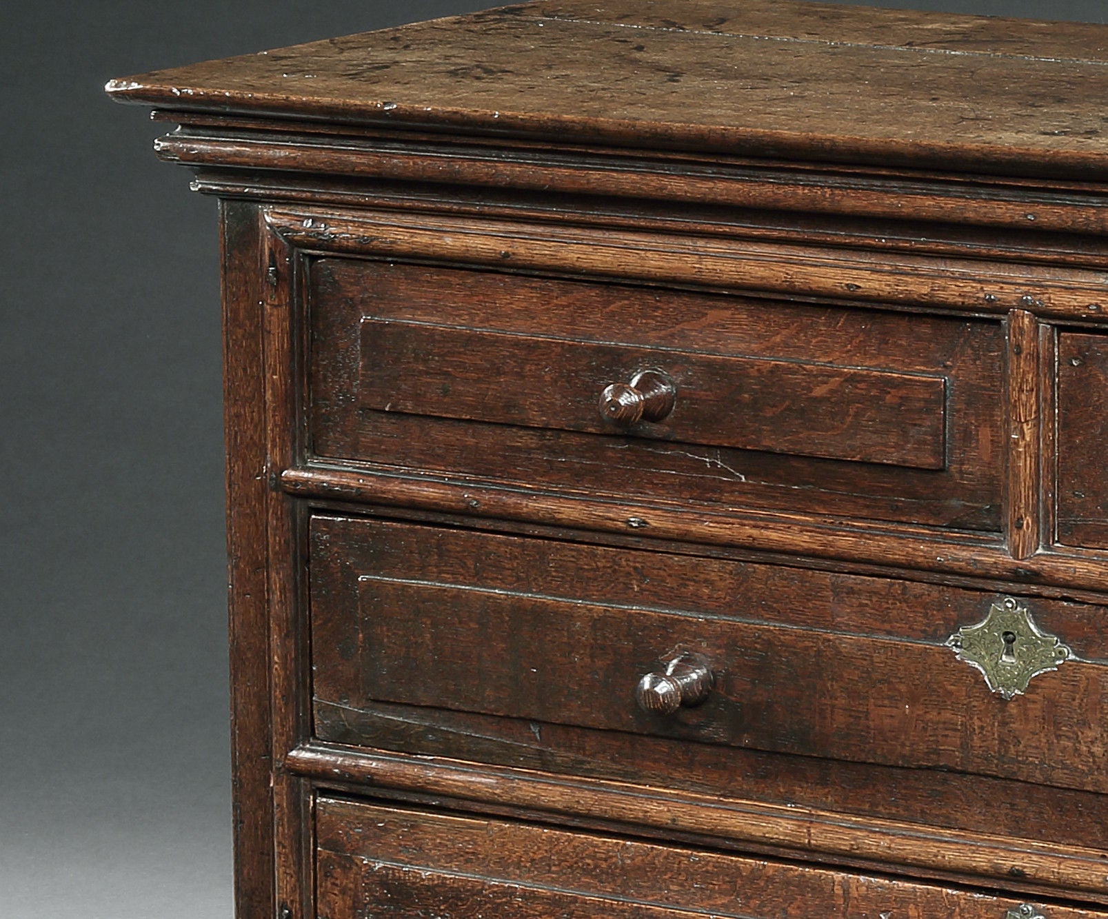 A Rare Puritan Period Chest of Five Drawers